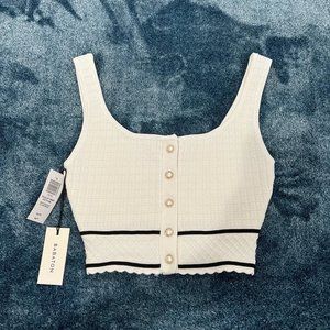 Aritzia Babaton Sculpt Knit Button | White, XS